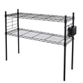 Organize It All Steel Etagere Adjustable Shelf Black: 2-Shelf Vertical Bookshelf, Small Steel Frame, 28" Height, 36" Width