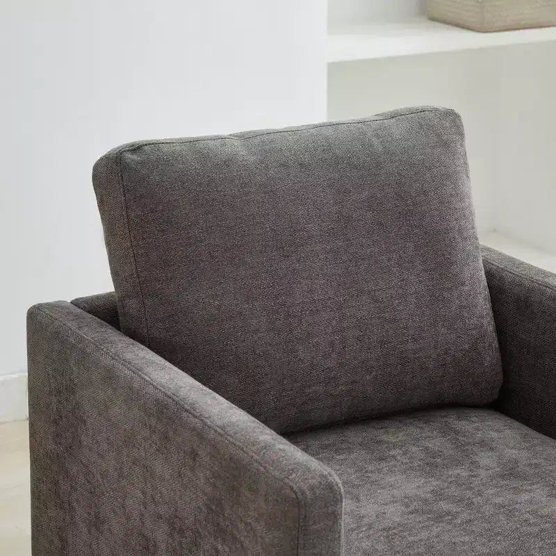 Poltrona Moderna Girevole a 360° – Poltrona Imbottita da Soggiorno con Base Rotante