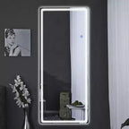 Specchio da terra rettangolare a LED da 63" x 20" – Specchio HD a figura intera con cornice in lega di alluminio