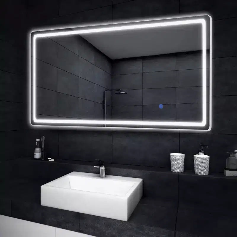 Specchio da terra rettangolare a LED da 63" x 20" – Specchio HD a figura intera con cornice in lega di alluminio
