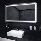 Specchio da terra rettangolare a LED da 63" x 20" – Specchio HD a figura intera con cornice in lega di alluminio