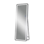 Specchio da terra rettangolare a LED da 63" x 20" – Specchio HD a figura intera con cornice in lega di alluminio