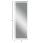 Specchio da terra rettangolare a LED da 63" x 20" – Specchio HD a figura intera con cornice in lega di alluminio