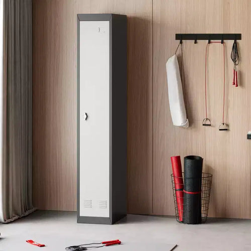 71 Metal Lockers for Employees, 3-Tier Clothing Coat Steel Locker Cabinet Storage Lockers, Freestanding Wardrobe for Home Office Gym School Garage