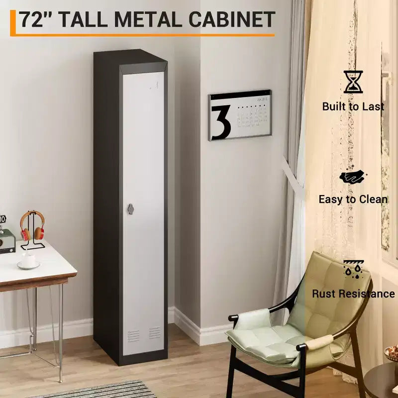 71 armadietti metallici per dipendenti, armadietti a 3 ripiani per vestiti e cappotti in acciaio, armadietti portaoggetti, armadio indipendente per casa, ufficio, palestra, scuola, garage