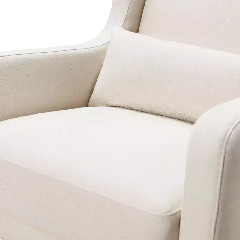 Poltrona a dondolo Mid-Century in tessuto eco-performance – Idrorepellente e antimacchia, 136 kg