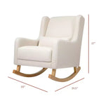 Poltrona a dondolo Mid-Century in tessuto eco-performance – Idrorepellente e antimacchia, 136 kg