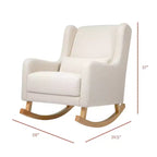 Poltrona a dondolo Mid-Century in tessuto eco-performance – Idrorepellente e antimacchia, 136 kg