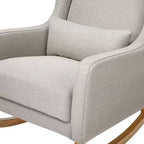 Poltrona a dondolo Mid-Century in tessuto eco-performance – Idrorepellente e antimacchia, 136 kg