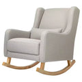 Poltrona a dondolo Mid-Century in tessuto eco-performance – Idrorepellente e antimacchia, 136 kg