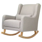 Poltrona a dondolo Mid-Century in tessuto eco-performance – Idrorepellente e antimacchia, 136 kg