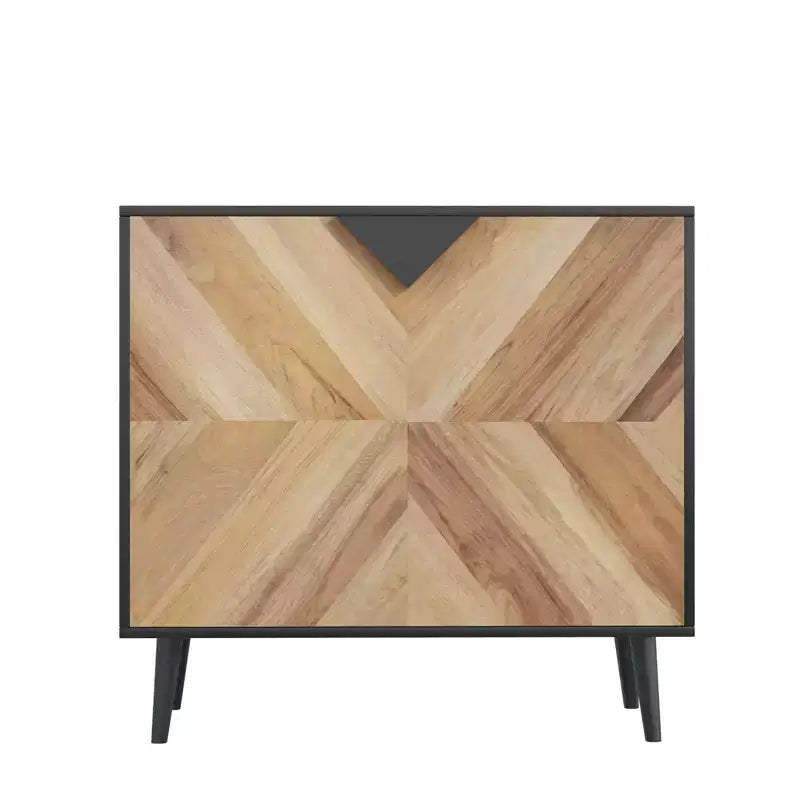 Mobile buffet con finitura in legno, credenza autoportante con ante per sala da pranzo e ingresso