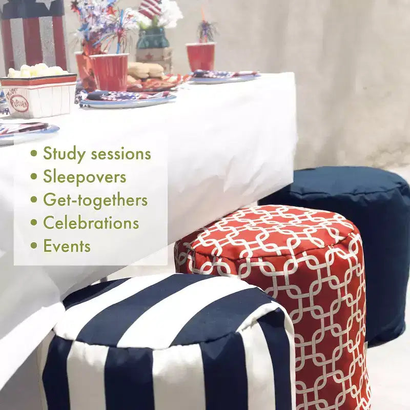 Pouf rotondo – Stile Plantation, Accento Comodo e Funzionale per Soggiorno e Camera da letto
