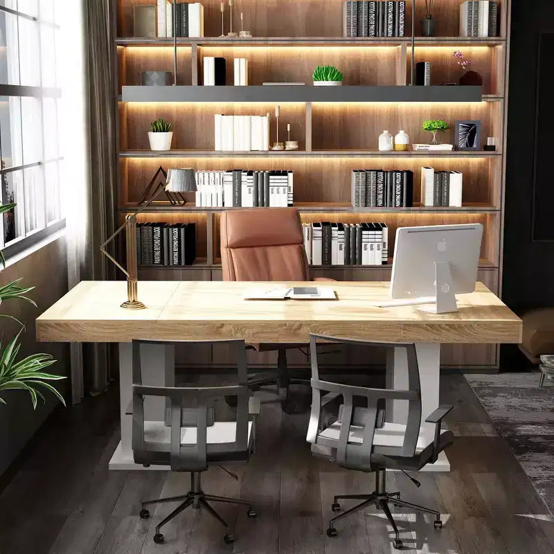Tavolo da pranzo e scrivania in legno multi-scena – Tavolo da lavoro versatile in legno massiccio per la casa