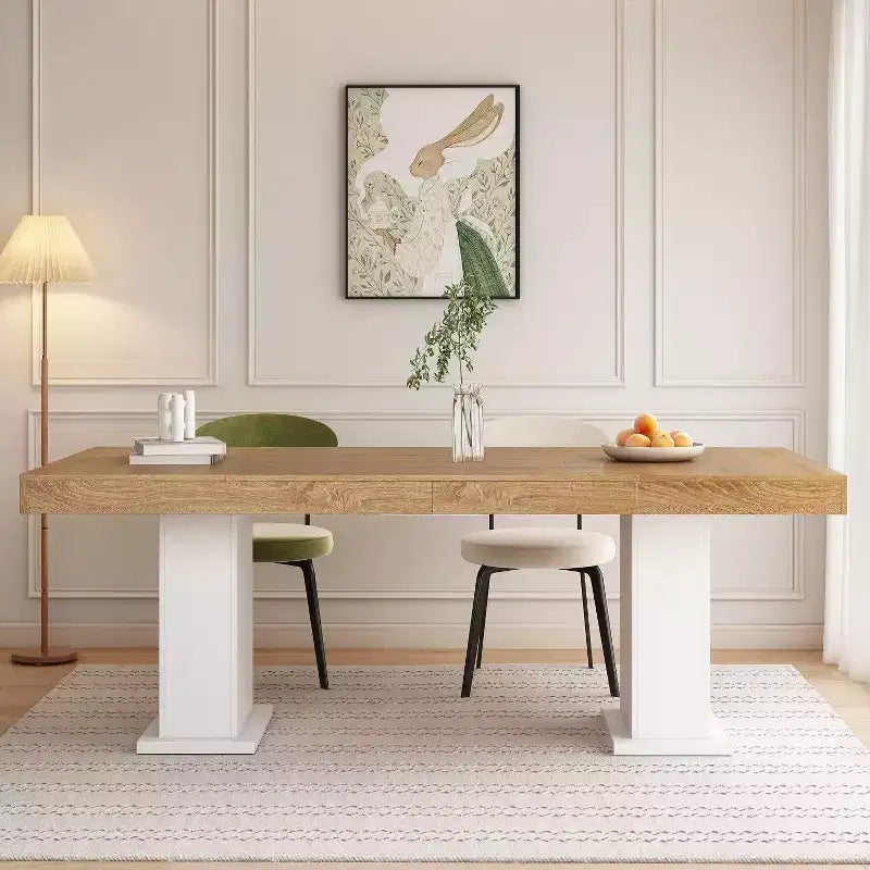 Tavolo da pranzo e scrivania in legno multi-scena – Tavolo da lavoro versatile in legno massiccio per la casa