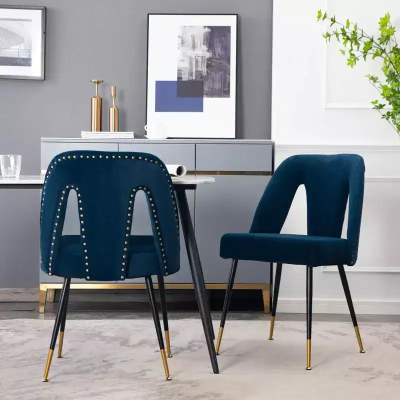 Sedia da pranzo moderna in velluto – Sedia da cucina e sala da pranzo imbottita contemporanea
