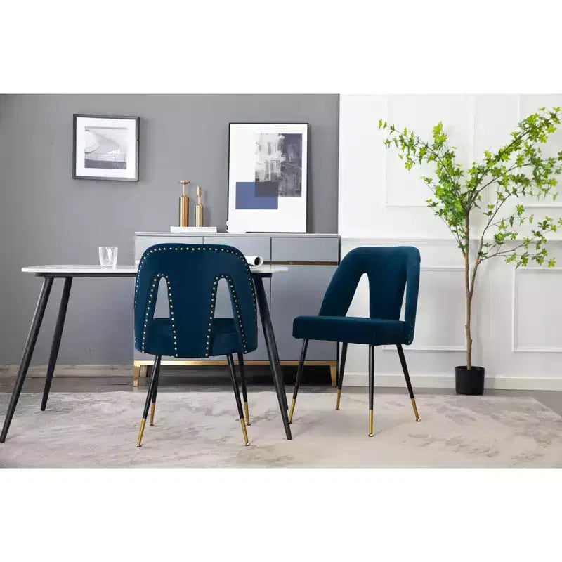 Sedia da pranzo moderna in velluto – Sedia da cucina e sala da pranzo imbottita contemporanea