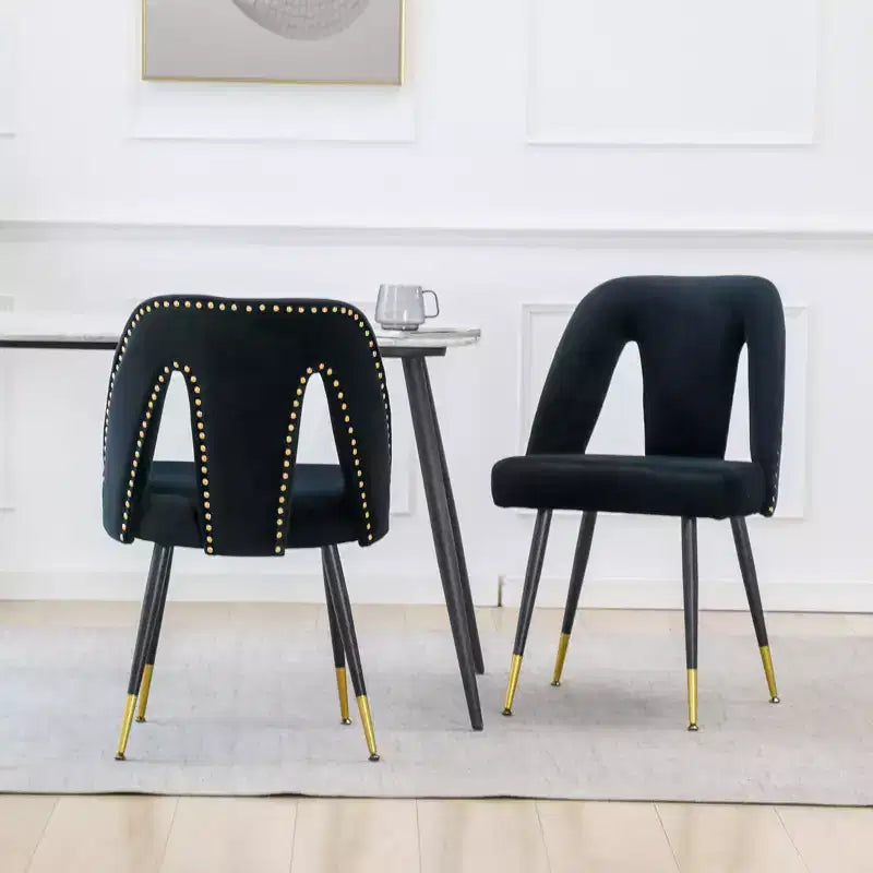 Sedia da pranzo moderna in velluto – Sedia da cucina e sala da pranzo imbottita contemporanea