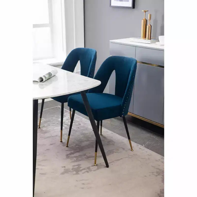 Sedia da pranzo moderna in velluto – Sedia da cucina e sala da pranzo imbottita contemporanea