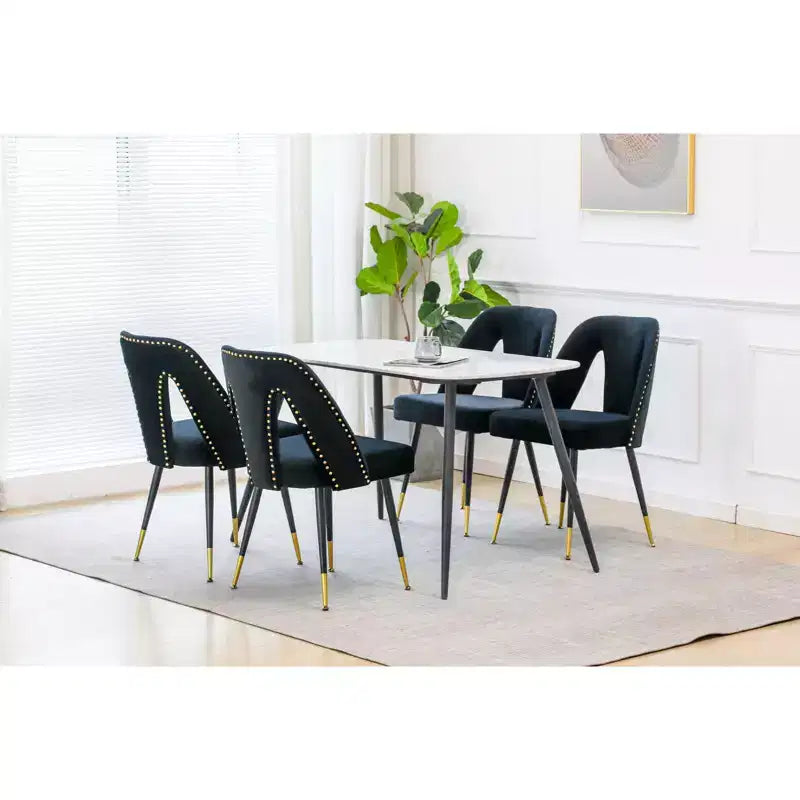 Sedia da pranzo moderna in velluto – Sedia da cucina e sala da pranzo imbottita contemporanea