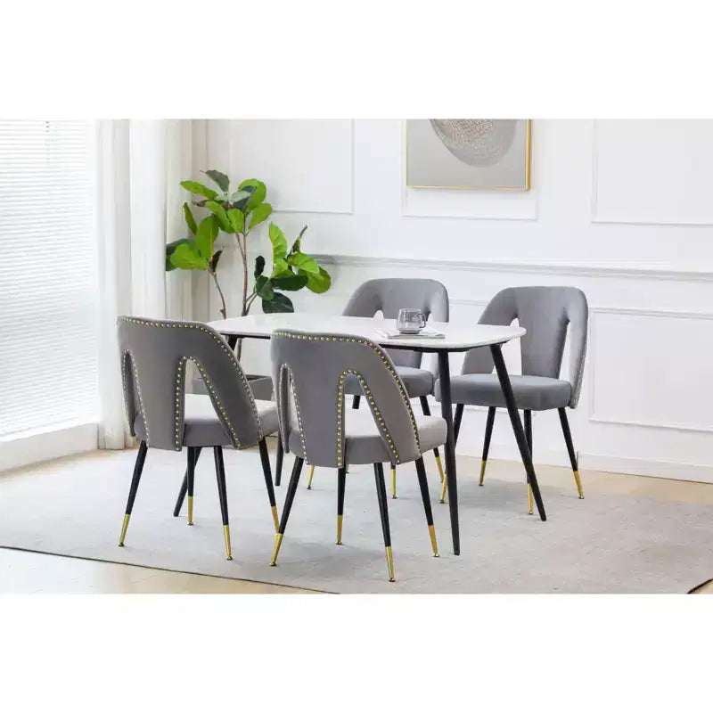 Sedia da pranzo moderna in velluto – Sedia da cucina e sala da pranzo imbottita contemporanea