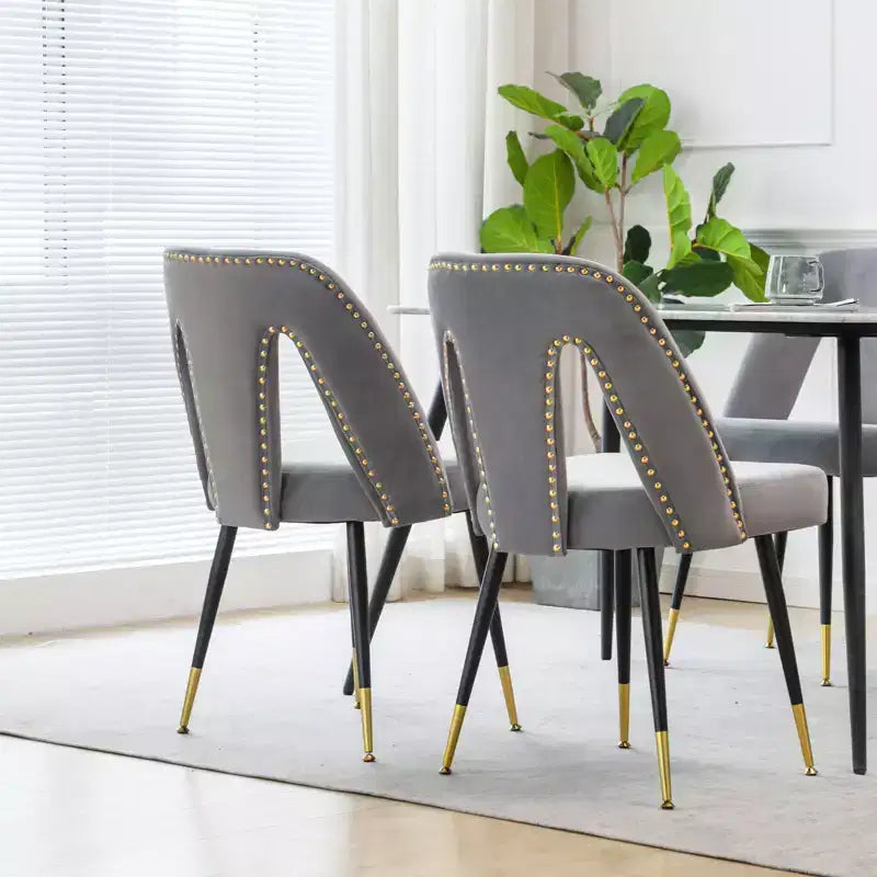 Sedia da pranzo moderna in velluto – Sedia da cucina e sala da pranzo imbottita contemporanea