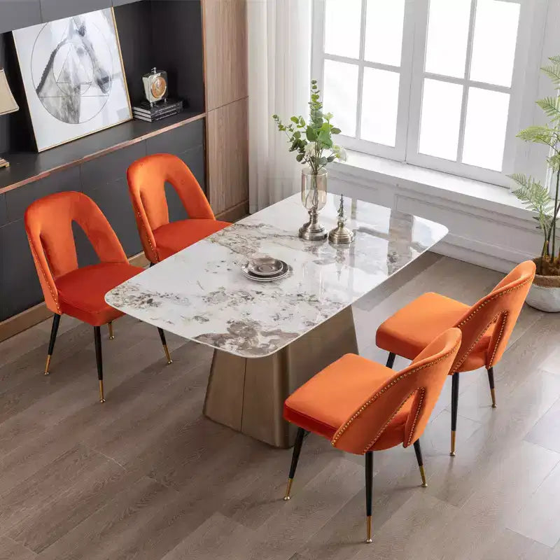 Sedia da pranzo moderna in velluto – Sedia da cucina e sala da pranzo imbottita contemporanea
