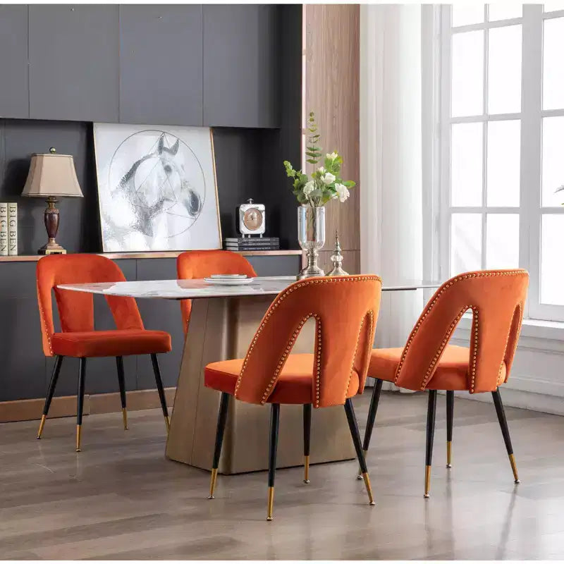 Sedia da pranzo moderna in velluto – Sedia da cucina e sala da pranzo imbottita contemporanea