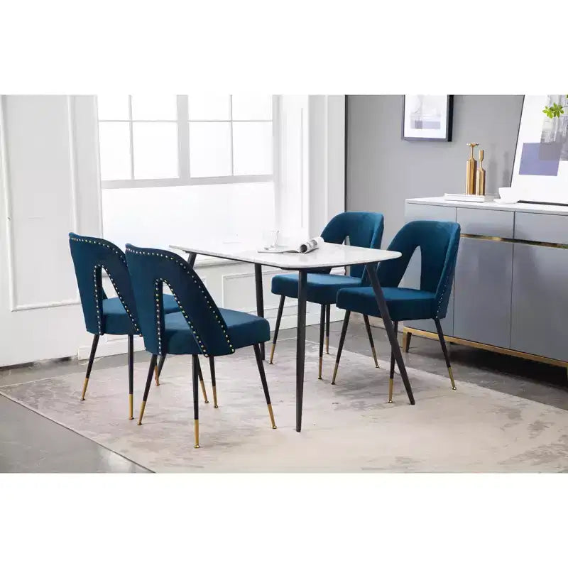 Sedia da pranzo moderna in velluto – Sedia da cucina e sala da pranzo imbottita contemporanea
