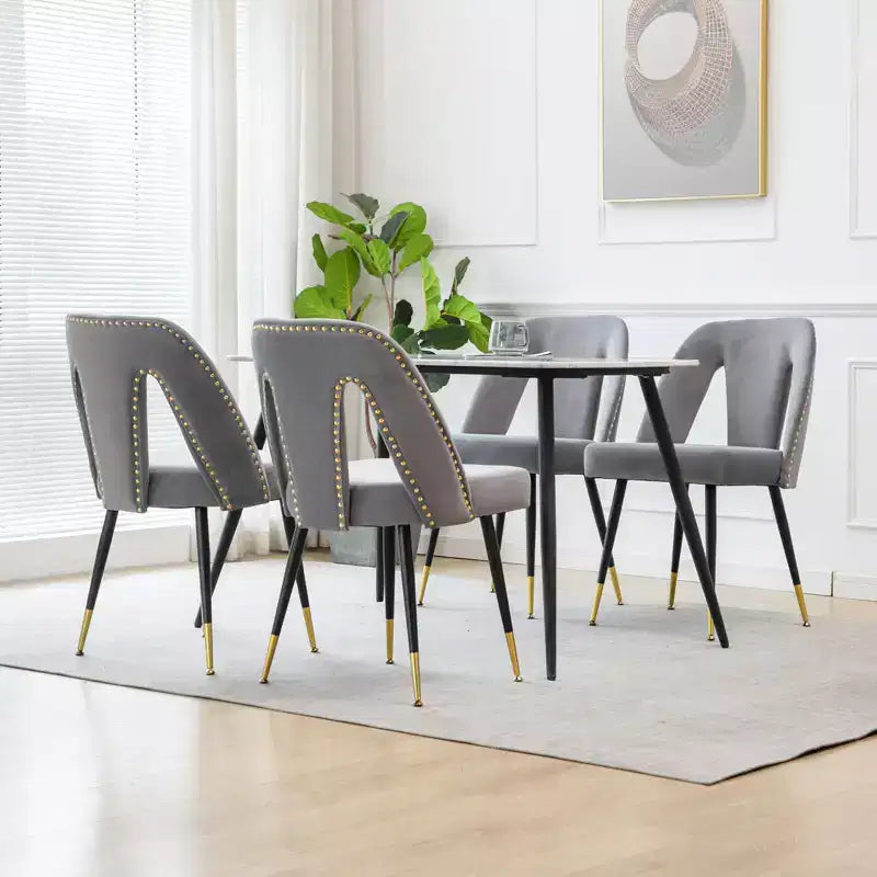 Sedia da pranzo moderna in velluto – Sedia da cucina e sala da pranzo imbottita contemporanea
