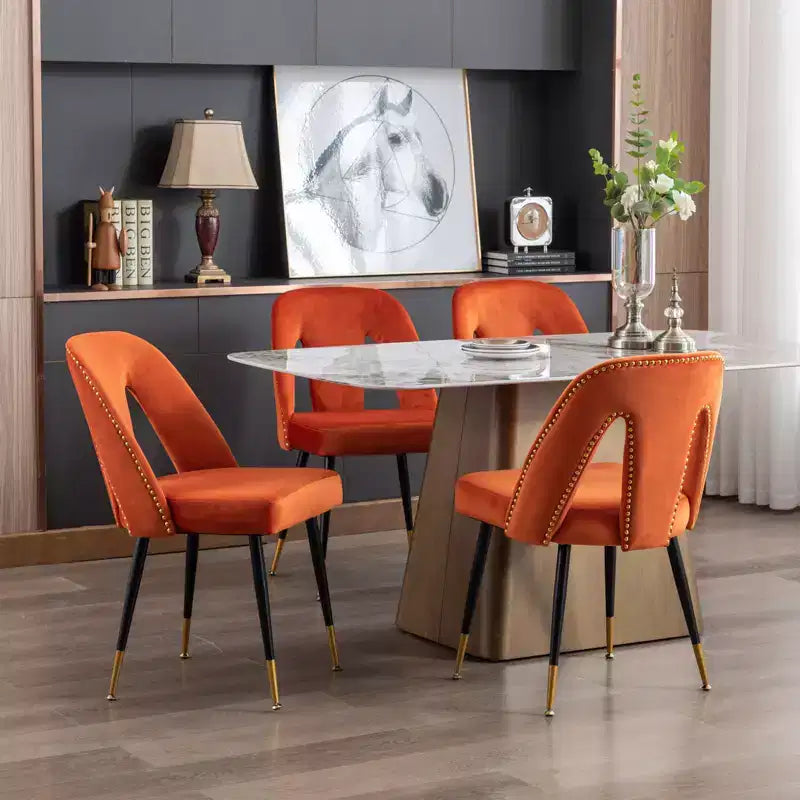 Sedia da pranzo moderna in velluto – Sedia da cucina e sala da pranzo imbottita contemporanea