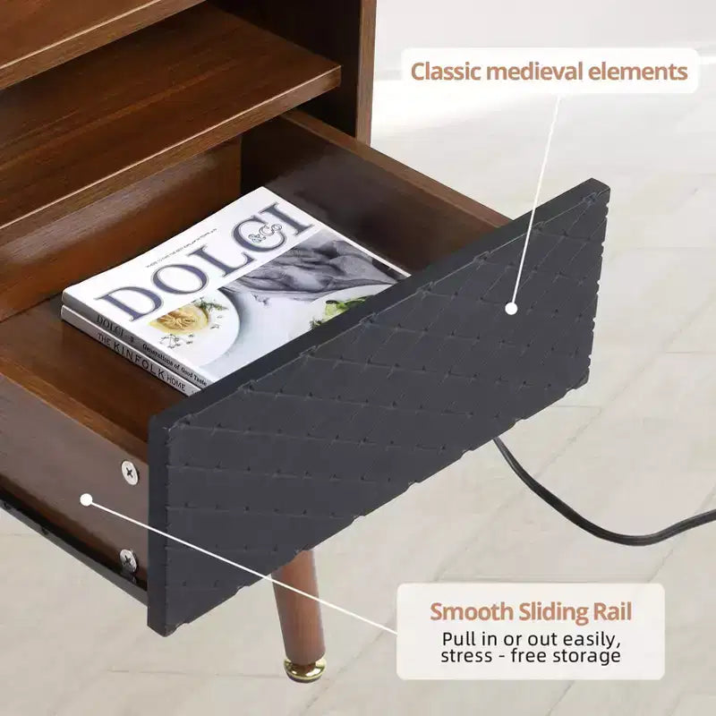 Comodino con Cassetto e Ripiano Aperto – Comodino Compatto per Camera da Letto, Design Moderno
