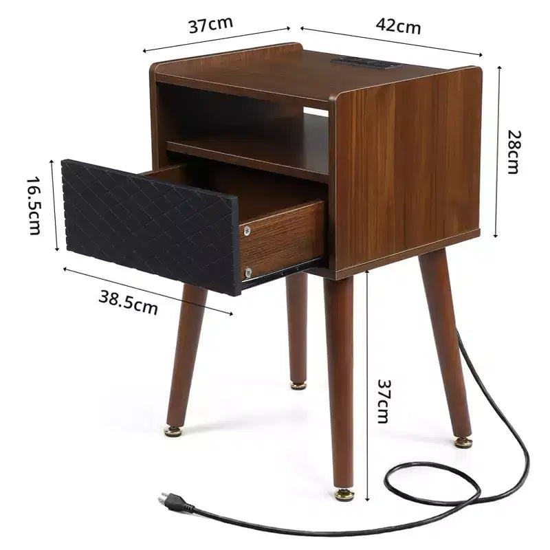 Comodino con Cassetto e Ripiano Aperto – Comodino Compatto per Camera da Letto, Design Moderno