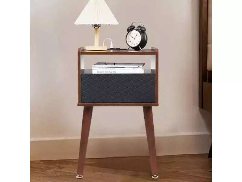 Comodino con Cassetto e Ripiano Aperto – Comodino Compatto per Camera da Letto, Design Moderno