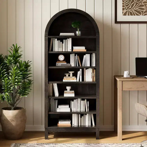 Mobile scarpiera ad arco alto 180 cm per ingresso, organizer per scarpe in legno a 7 ripiani con mensole regolabili, mobile espositivo moderno per corridoio e camera da letto