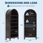 Mobile scarpiera ad arco alto 180 cm per ingresso, organizer per scarpe in legno a 7 ripiani con mensole regolabili, mobile espositivo moderno per corridoio e camera da letto