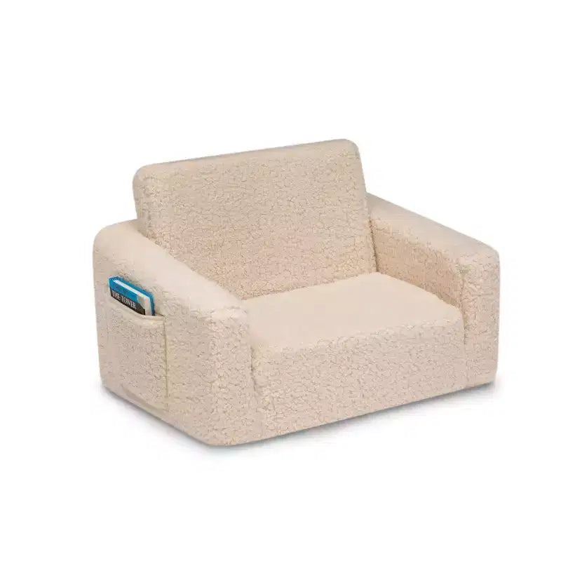 Poltrona convertibile 2-in-1 per bambini in peluche – Divanetto pieghevole per cameretta e sala giochi