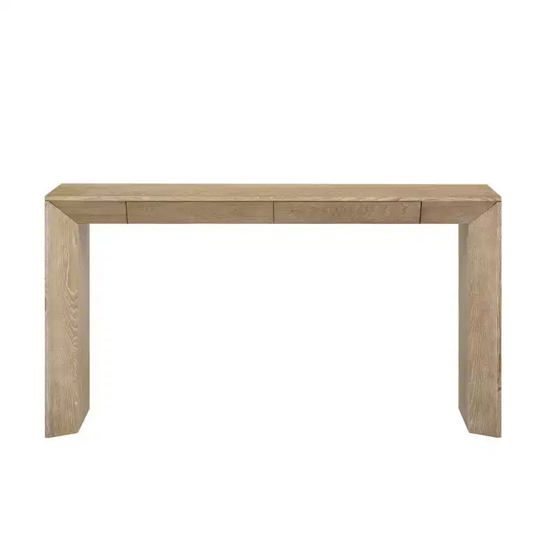Consolle in legno con cassetti – Tavolo da ingresso/divano con contenitore, finitura naturale