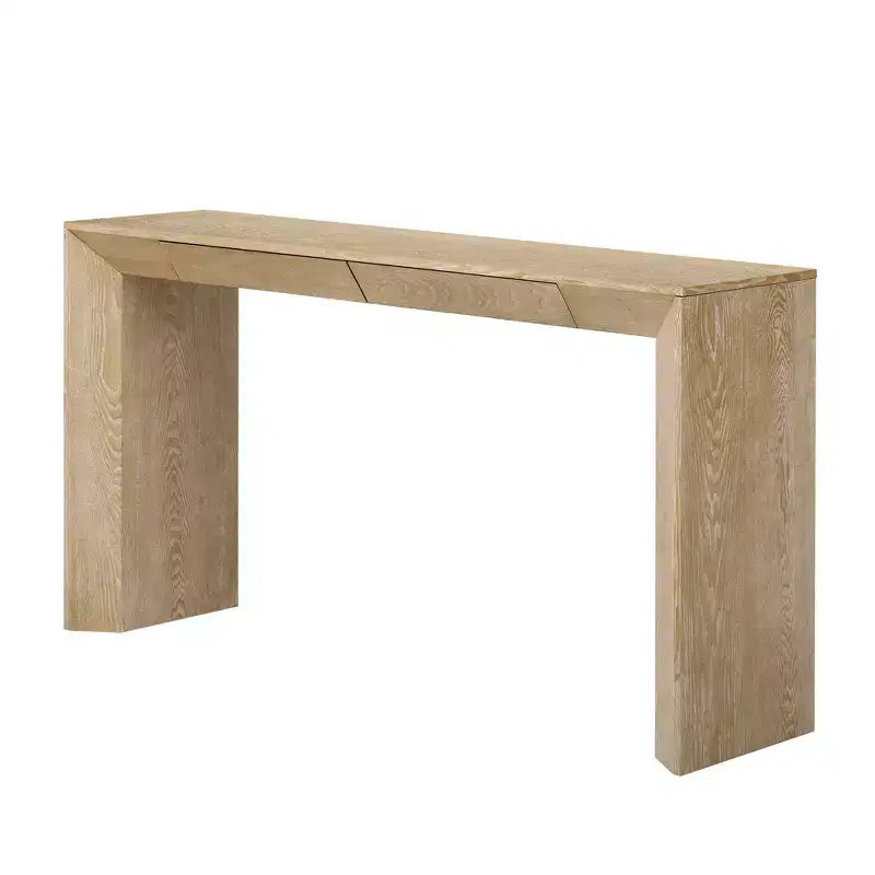 Consolle in legno con cassetti – Tavolo da ingresso/divano con contenitore, finitura naturale