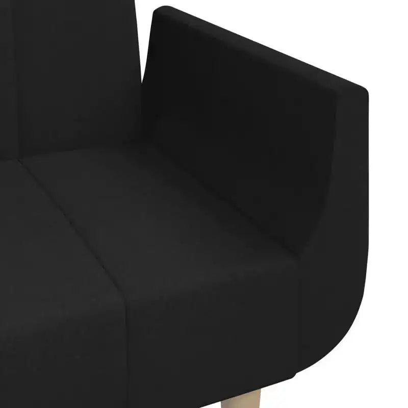 Divano Letto 2 Posti in Tessuto con Due Cuscini – Divano Letto Pieghevole Nero, Design Salvaspazio