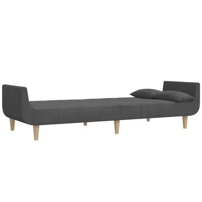 Divano Letto 2 Posti in Tessuto con Due Cuscini – Divano Letto Pieghevole Nero, Design Salvaspazio
