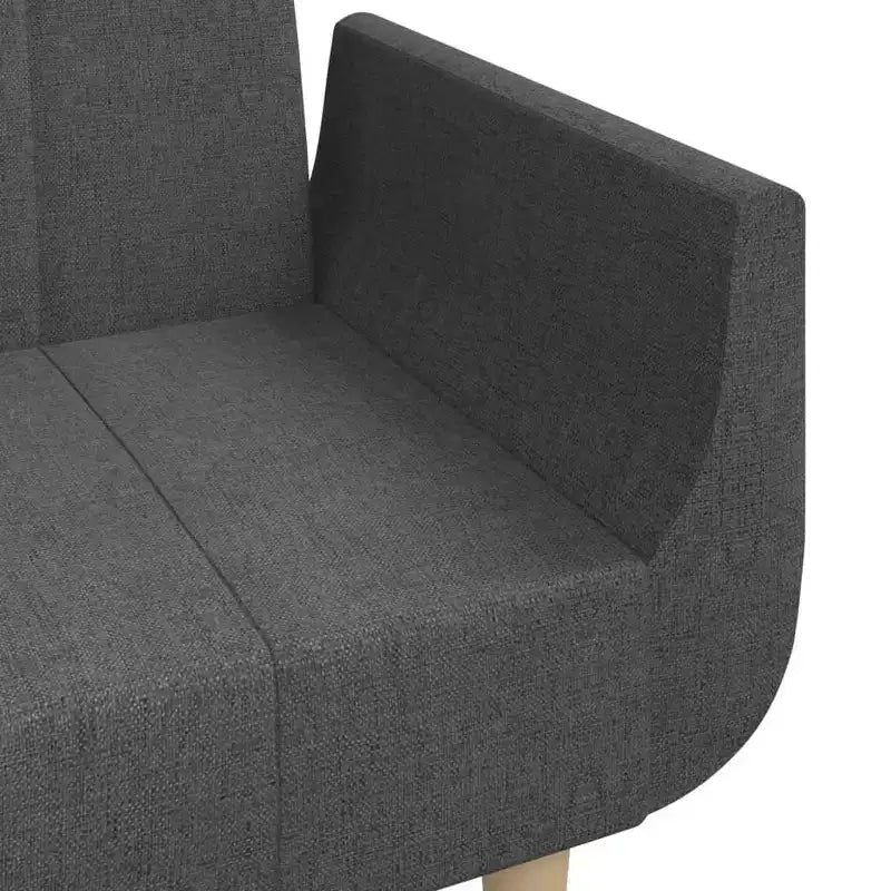 Divano Letto 2 Posti in Tessuto con Due Cuscini – Divano Letto Pieghevole Nero, Design Salvaspazio