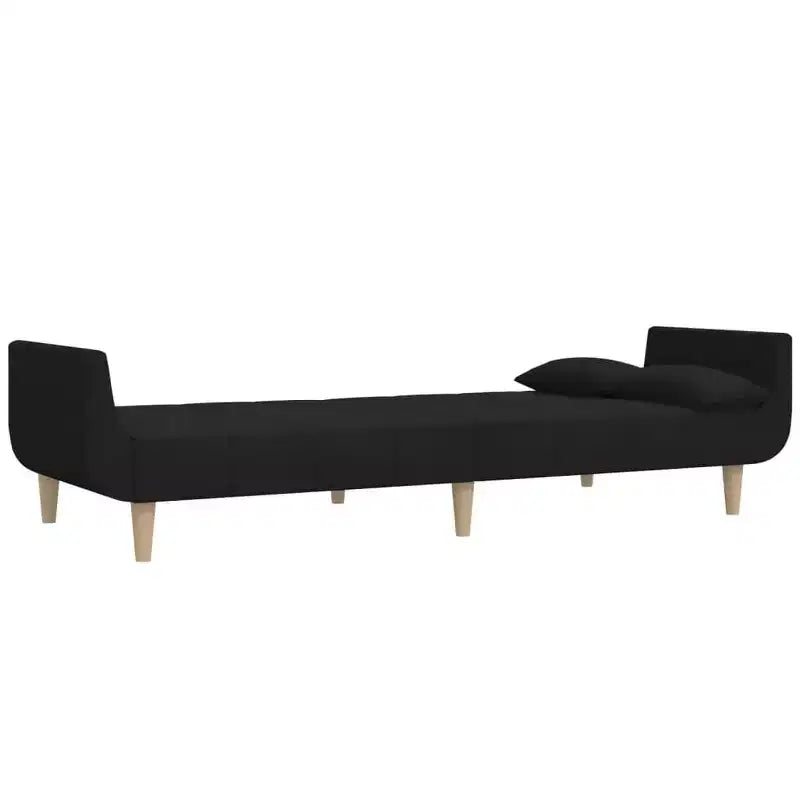 Divano Letto 2 Posti in Tessuto con Due Cuscini – Divano Letto Pieghevole Nero, Design Salvaspazio