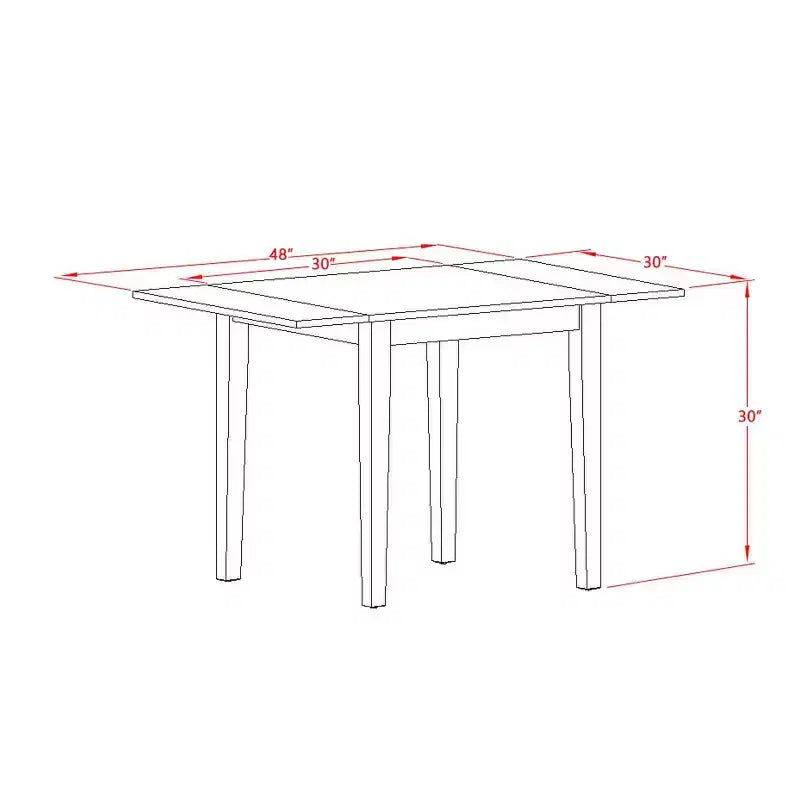 Set da Pranzo 5 Pezzi in Legno Massello Finitura Bianco Lino – Tavolo Rotondo e 4 Sedie, Posti a Sedere per 4