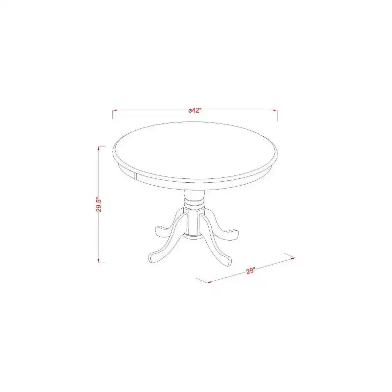Tavolo da cucina per 4 persone - Tavolo da pranzo rotondo da 106 cm con 4 sedie - Set da pranzo dal fascino classico
