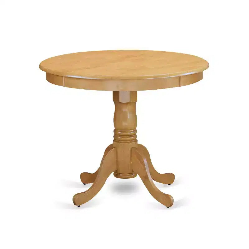 Set da Pranzo 3 Pezzi in Legno Massello con Finitura Rovere Naturale - Posti a Sedere per 4 Persone