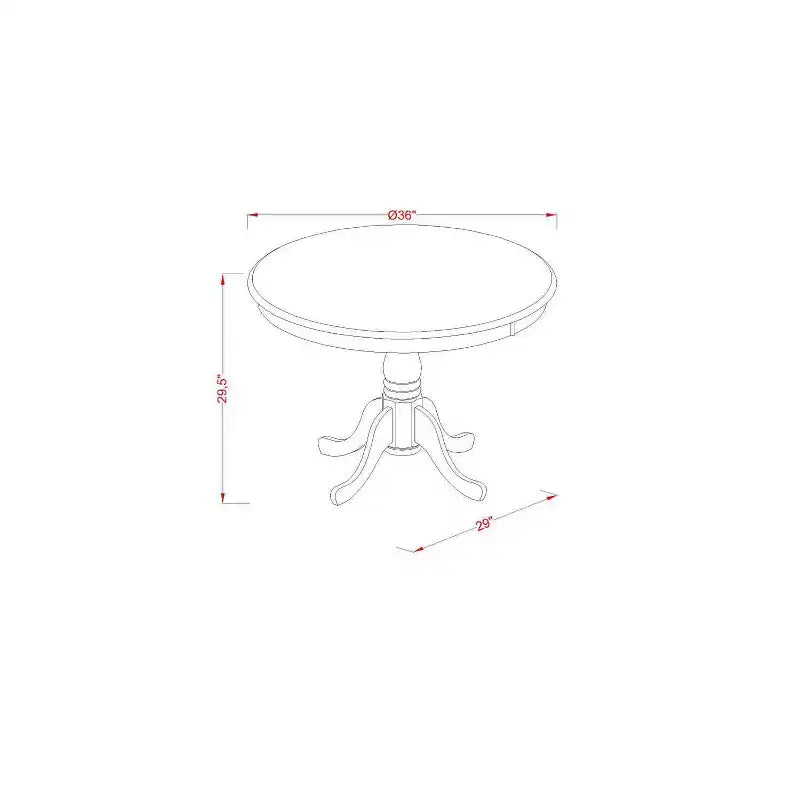 Set da Pranzo 3 Pezzi in Legno Massello con Finitura Rovere Naturale - Posti a Sedere per 4 Persone