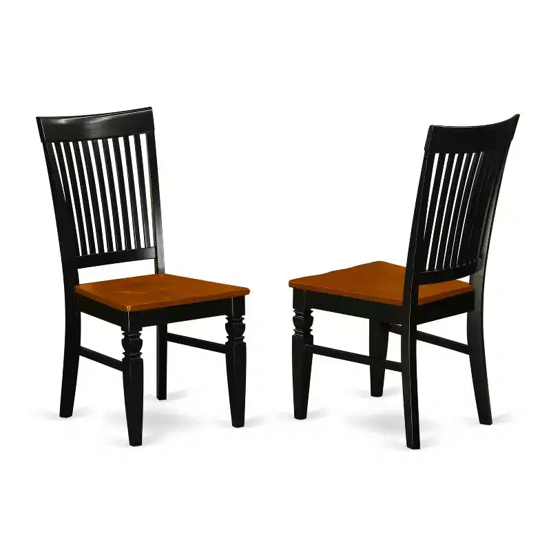 Set da pranzo in 3 pezzi con piano in legno massello finitura nera e ciliegio - 4 posti a sedere