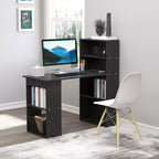 Scrivania per Computer con Scaffali portaoggetti a 6 Livelli – Postazione di Lavoro da Ufficio Domestico con Libreria