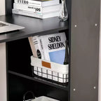 Scrivania per Computer con Scaffali portaoggetti a 6 Livelli – Postazione di Lavoro da Ufficio Domestico con Libreria